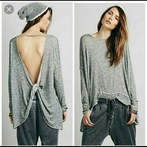 Free People, open back TEAL top